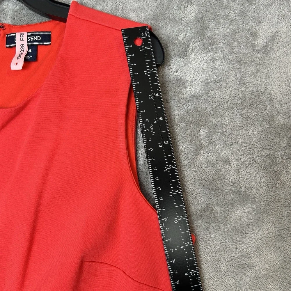 Lands'End Women's Sleeveless Dress Ponte Sheath Dress Rich Color Red Size 14